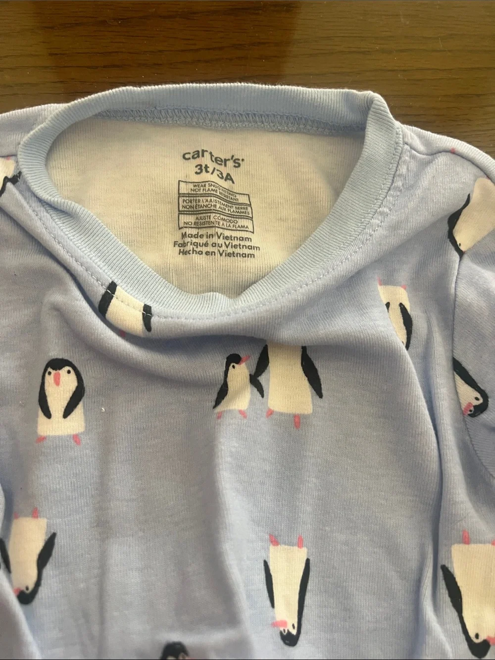 Carter's Light Blue and White Penguin Pajama Sets 2 pair